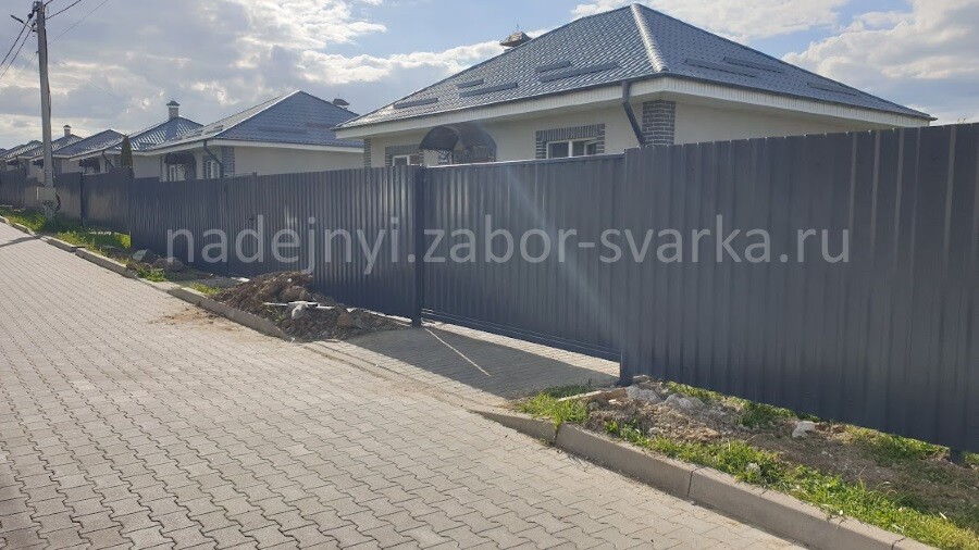 Забор из профлиста графитовый забор из профлиста